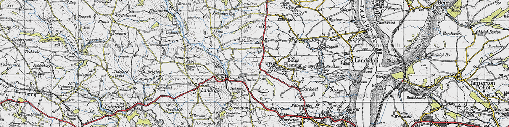 Old map of Bicton in 1946