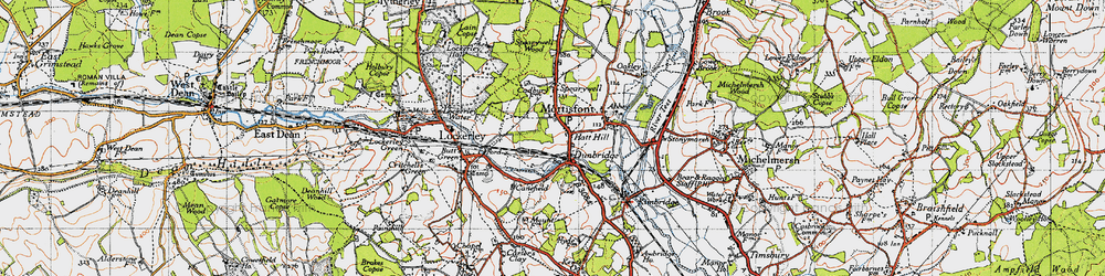 Old map of Hatt Hill in 1945