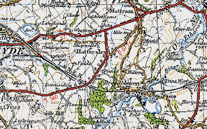 Old map of Hattersley in 1947