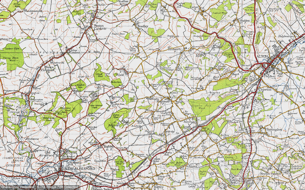 Old Map of Hattingley, 1945 in 1945