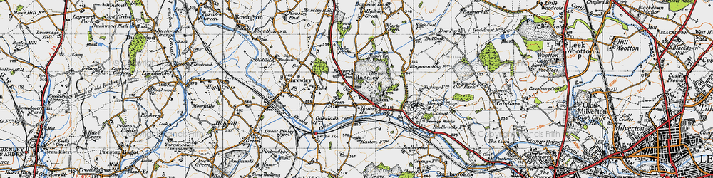 Old map of Hatton in 1947