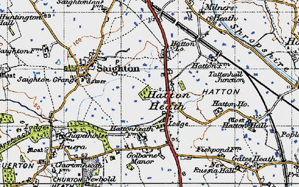 Old map of Hatton Heath in 1947