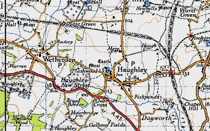 Old map of Haughley in 1946