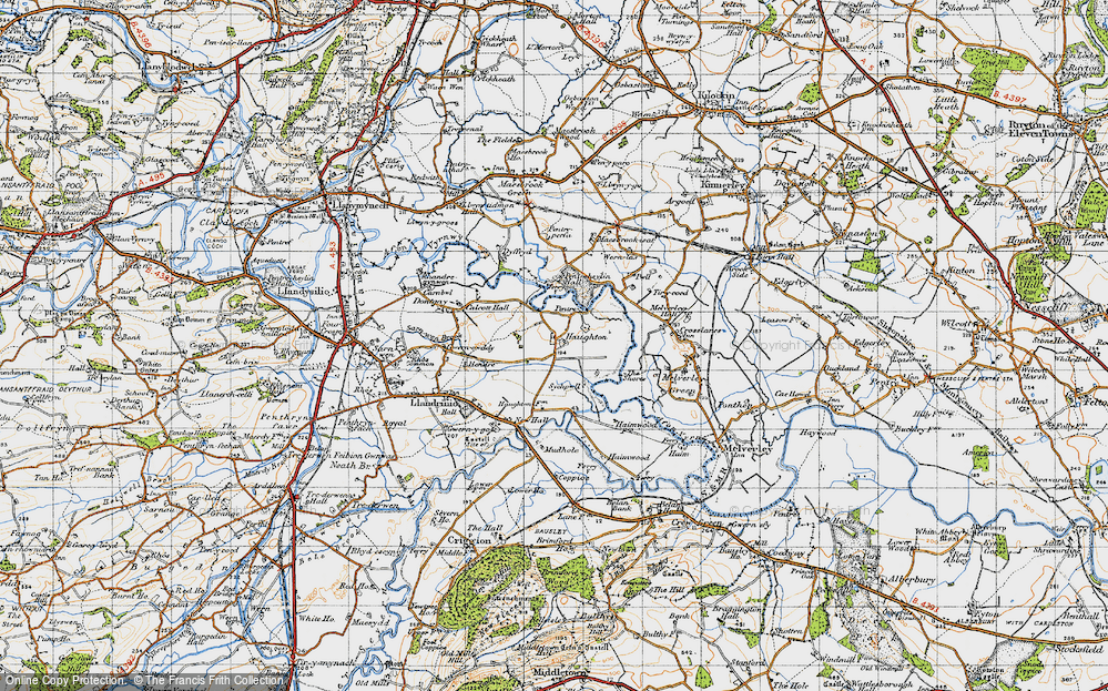 Old Map of Haughton, 1947 in 1947