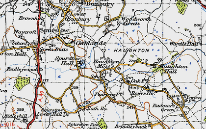 Old map of Haughton in 1947