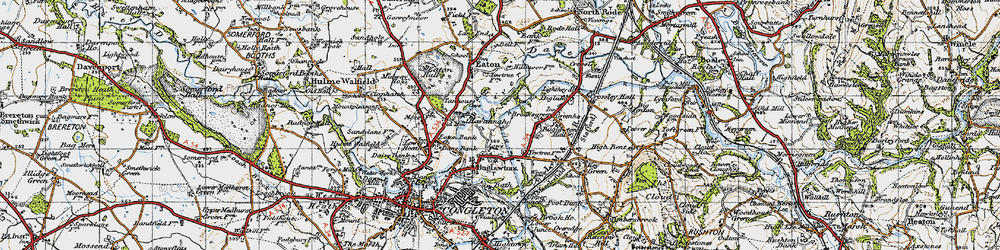 Old map of Buglawton Hall Sch in 1947