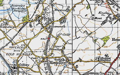 Old map of Havercroft in 1947