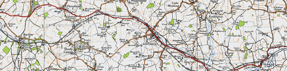 Old map of Haverhill in 1946