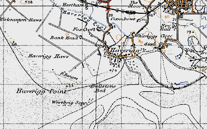 Old map of Wortbrig Scar in 1947
