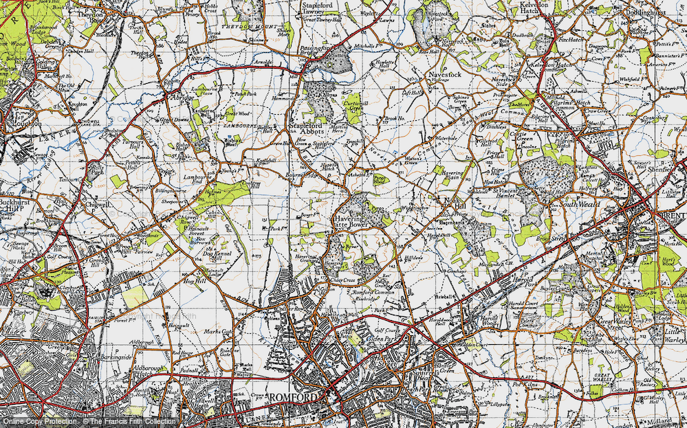 Old Map of Havering-atte-Bower, 1946 in 1946