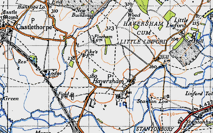 Old map of Haversham in 1946