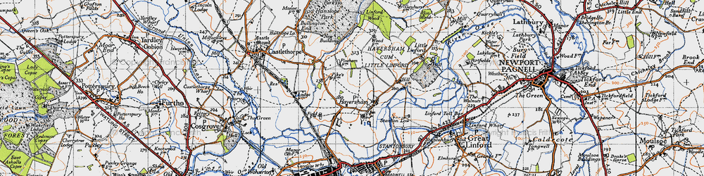 Old map of Haversham in 1946