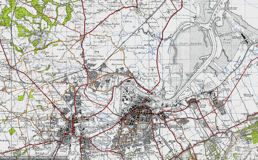 Old Map of Haverton Hill, 1947 in 1947