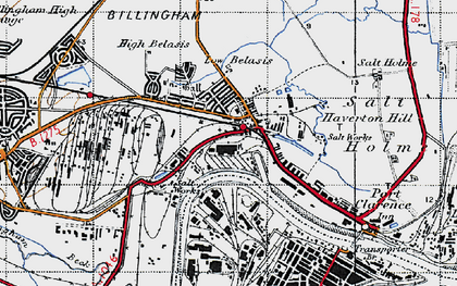 Old map of Haverton Hill in 1947