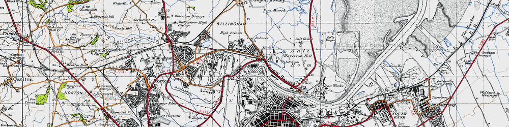 Old map of Haverton Hill in 1947