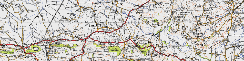 Old map of Havyatt Green in 1946