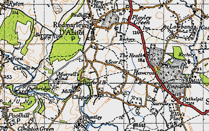 Old map of Hawcross in 1947