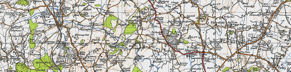 Old map of Hawcross in 1947