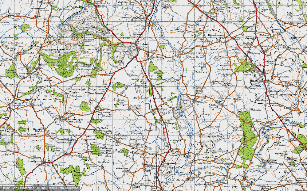 Old Map of Hawgreen, 1947 in 1947