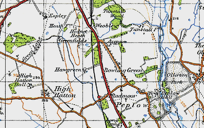 Old map of Hawgreen in 1947