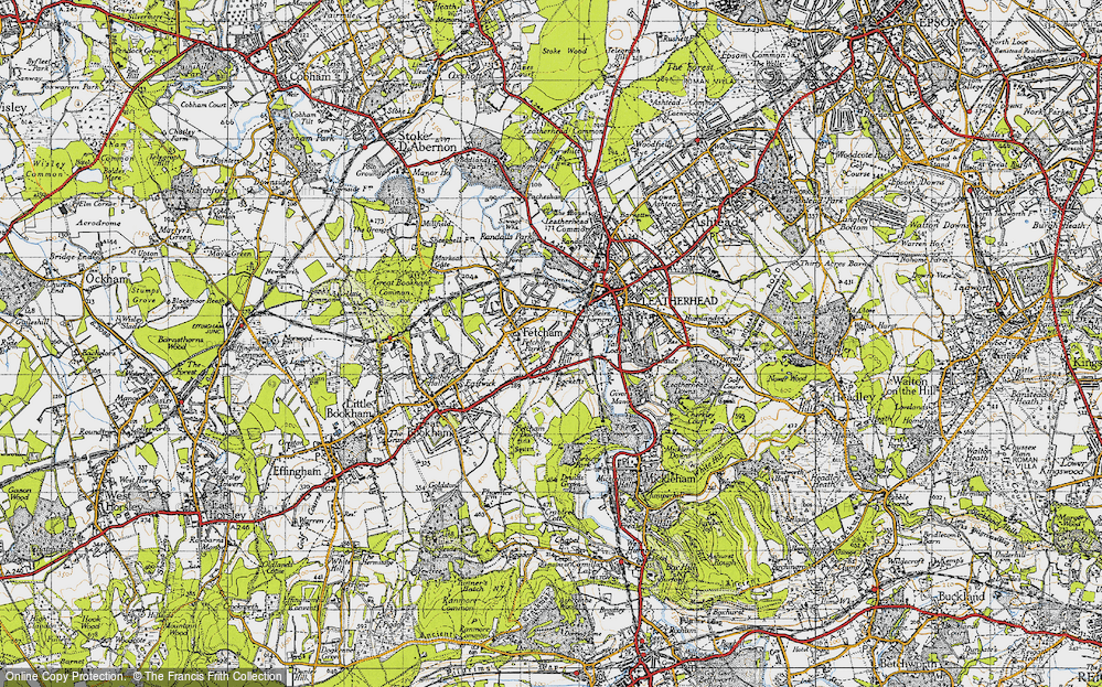 Old Map of Hawk's Hill, 1945 in 1945