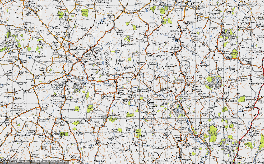 Old Map of Hawkedon, 1946 in 1946
