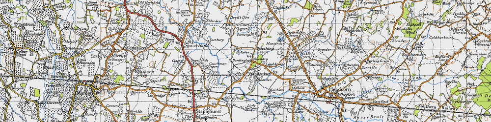 Old map of Hawkenbury in 1940