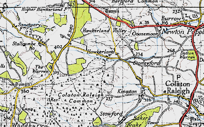 Old map of Hawkerland in 1946