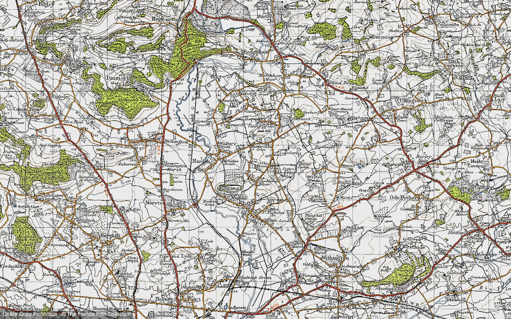 Old Map of Hawkersland Cross, 1947 in 1947