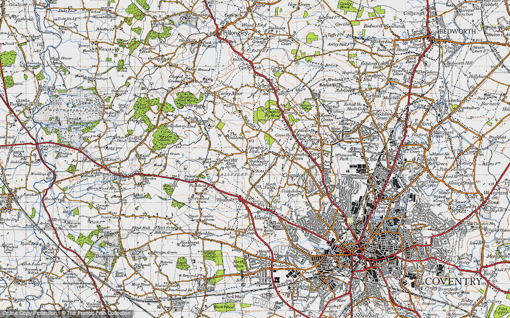 Old Map of Hawkes End, 1946 in 1946