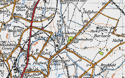 Old map of Hawkesbury in 1946