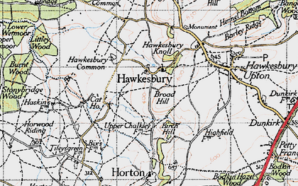 Old map of Broad Hill in 1946