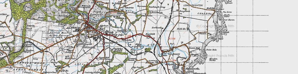 Old map of Bilton Mill in 1947