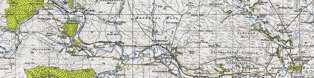 Old map of Belling Burn in 1947