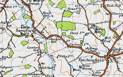 Old map of Hawkin's Hill in 1946