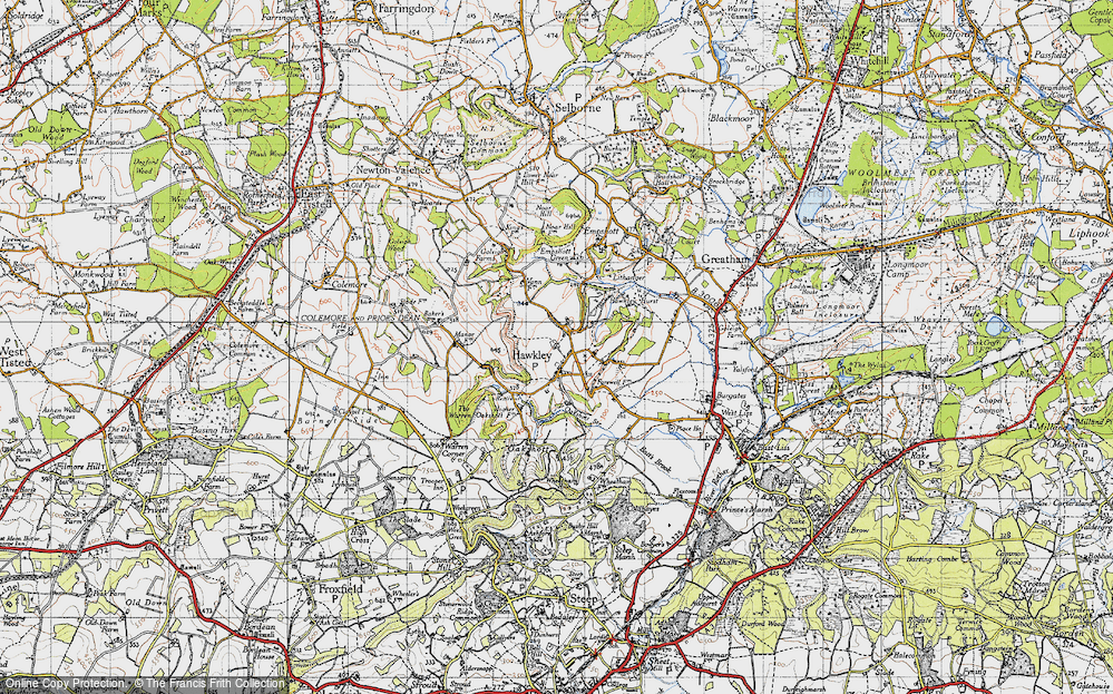 Old Map of Hawkley, 1940 in 1940