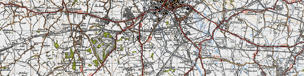 Old map of Hawkley in 1947