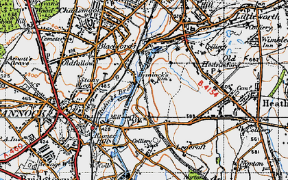 Old map of Hawks Green in 1946