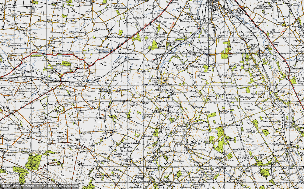 Old Map of Hawksdale, 1947 in 1947