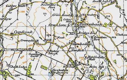 Old map of Hawksdale in 1947