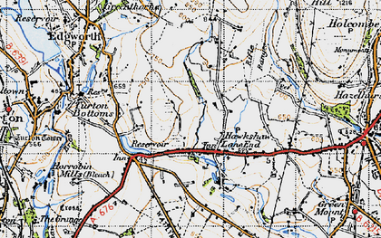 Old map of Hawkshaw in 1947