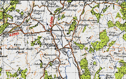 Old map of Hawkshead in 1947