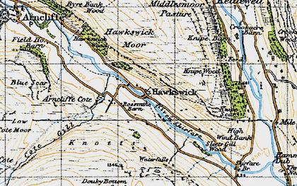 Old map of Wharfedale in 1947
