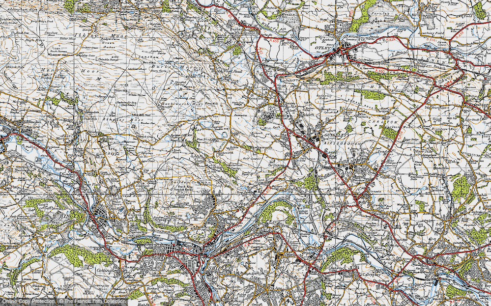 Old Map of Hawksworth, 1947 in 1947