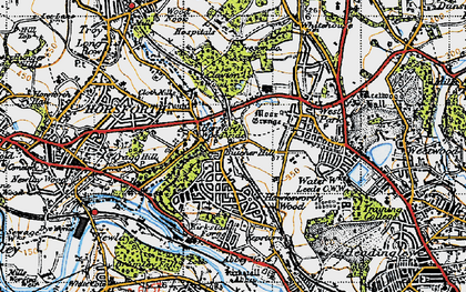 Old map of Hawksworth in 1947