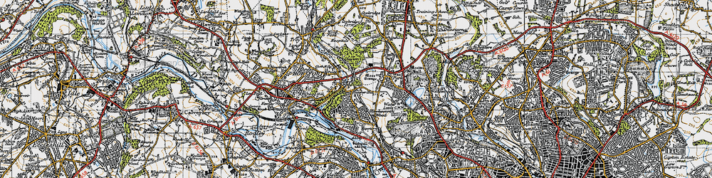 Old map of Hawksworth in 1947