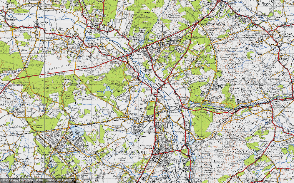 Old Map of Hawley Lane, 1940 in 1940