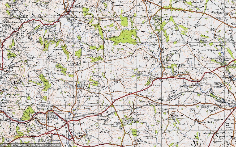 Old Map of Hawling, 1946 in 1946