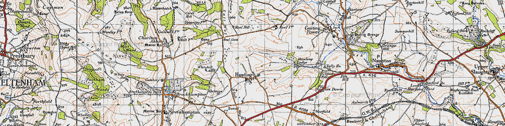 Old map of Windrush Hill in 1946