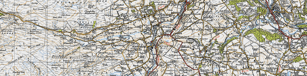 Old map of Haworth in 1947